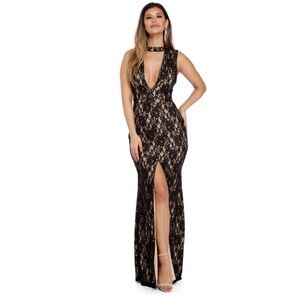 Long lace formal dress